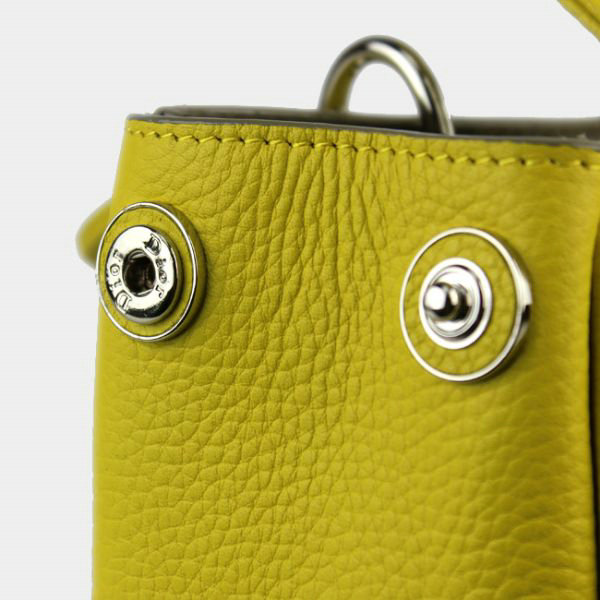 mini dior diorissimo original calfskin leather bag 44375 lemon yellow